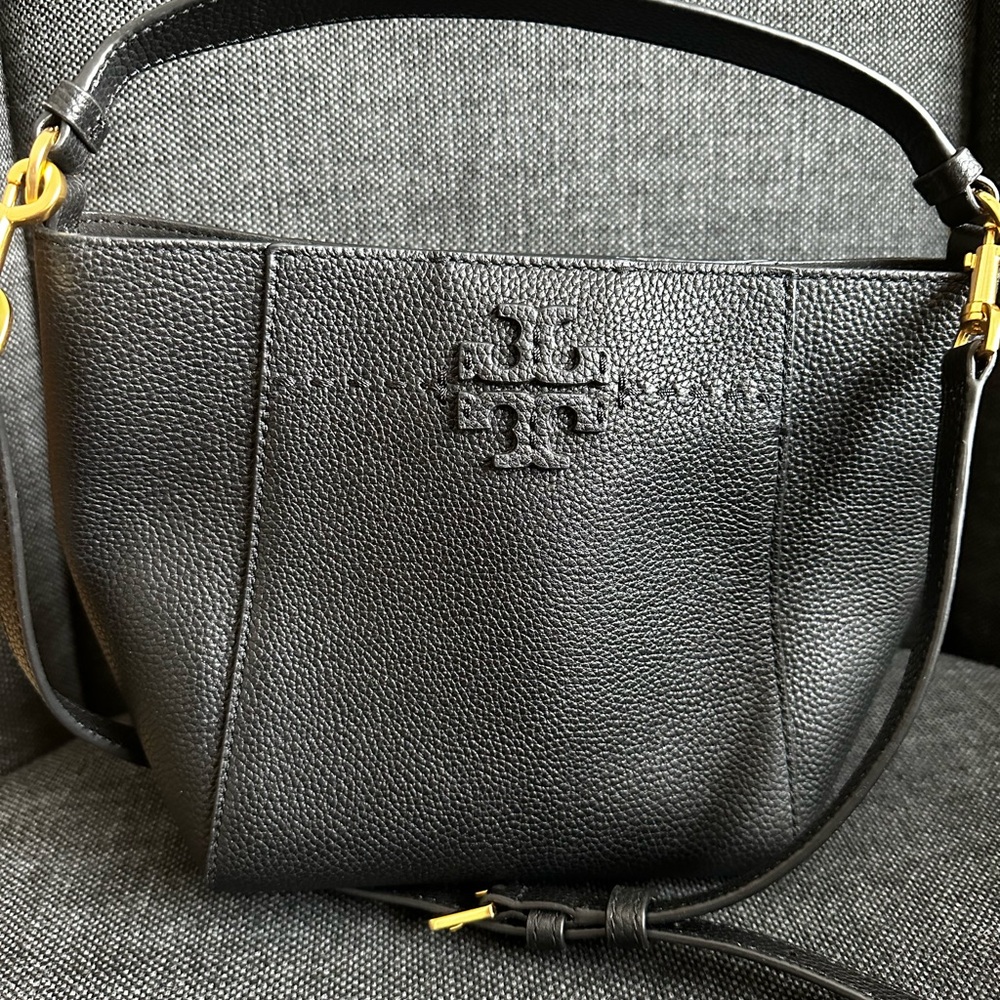 Tory Burch Black Leather Small Bucket/Crossbody or Shoulder Bag